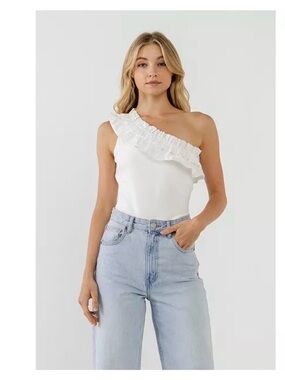 Endless Rose One-Shoulder Ruffle Bodysuit